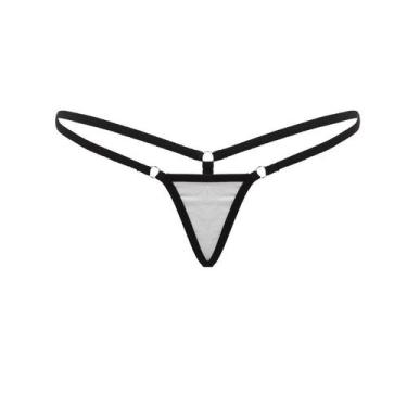 Imagem de Calcinha Fio Dental Micro Triângulo Branca - Almah Fashion, P, Branco