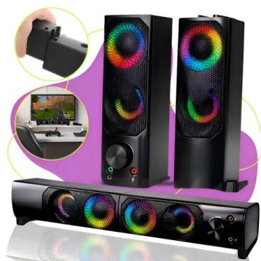 Imagem de Caixa De Som 2 Em 1 RGB SoundBar USB Gamer - Rick Imports