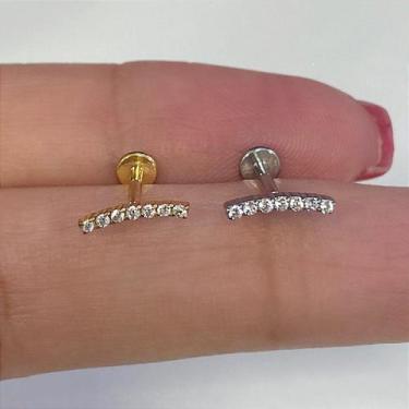 Imagem de Labret titânio cascata beauty com zircônias e rosca interna - no-brand