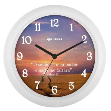 Imagem de Relogio de parede redondo branco Eurora 6558 021