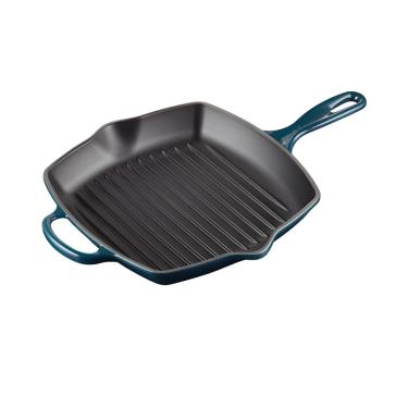 Imagem de GRELHA QUADRADA LE CREUSET 26CM SIGNATURE EM FERRO FUNDIDO AZUL AGAVE 20183264220422