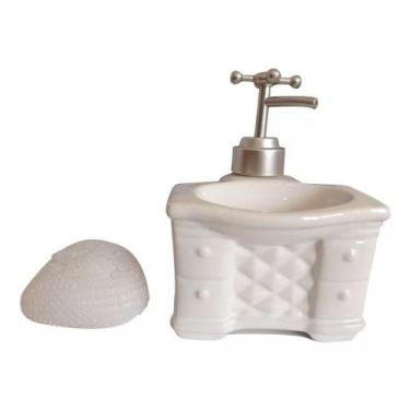 Imagem de Porta Sabonete Liquido Cerâmica Branco N240089-8 - Quanhe