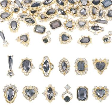 Imagem de 48 peças arte de unhas decoração de strass, arte de unhas de cristal, pingentes de diamante, pedras de vidro luxuosas, pedras preciosas para unhas, design, joias, artesanato, acessórios, garrafa, capa