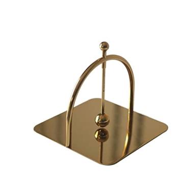 Imagem de Caixa de lenços Mesa De Pressão Assento Toalha Papel Criativa Restaurante Hotel Desktop Toalheiro Quadrado Porta Guardanapo Porta-guardanapos Clipe Vertical Decoração Do(Gold)