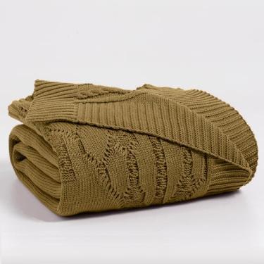 Imagem de Manta Peseira para Cama Queen Tricot Realeza Elegante (Ouro Envelhecido)