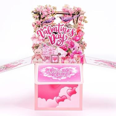 Imagem de 3D Pop Up Cartões de felicitações flores rosa amor cartão postal com envelope e adesivo para namorada, namorado, amigo, esposa, marido presente festival dia dos namorados