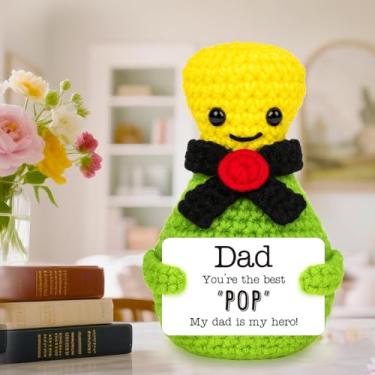 Imagem de Presente de champanhe de crochê feito à mão para o pai - presente engraçado para o dia dos pais, aniversário, Natal - decoração de celebração exclusiva do filho ou da filha