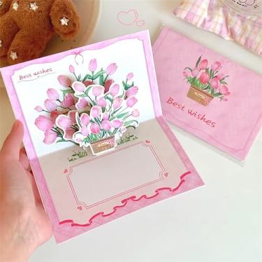 Imagem de Cartão de aniversário pop-up – Design floral com buquê de flores 3D, cartão para amigos, familiares e pessoas especiais
