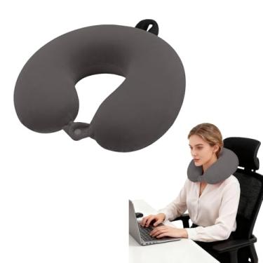 Imagem de Travesseiro de pescoço de viagem para suporte de cabeça, macio e ajustável para poltrona reclinável de avião, carro e casa