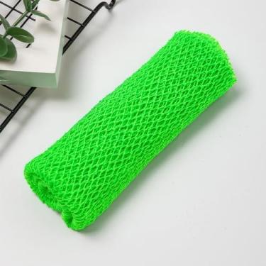 Imagem de Esponja de rede africana com nós, esponja de rede esfoliante africana de nylon para chuveiro, esponjas de rede esfoliante para banho corporal, esfregão traseiro para mulheres e homens, verde
