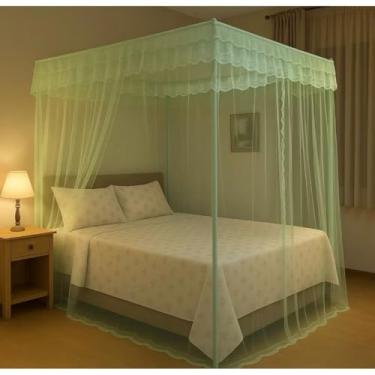 Imagem de Mosquiteiro Sem Armação Casal/Box/Queen – Volta ao Mundo com Abertura Lateral | Luxo, Proteção e Elegância no Quarto(verde)