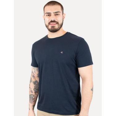 Imagem de Camiseta Calvin Klein Jeans Masculina CK Bordado Peito Azul Marinho, S