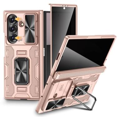 Imagem de VEGO Capa para Galaxy Z Fold 7 com suporte, protetor de tela integrado [anti-espião] [proteção para câmera e dobradiça] capa completa resistente à prova de choque de grau militar para Z Fold 7 2025