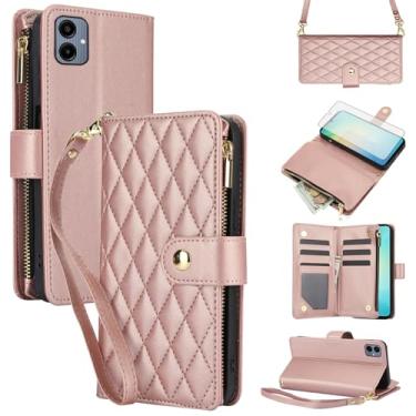 Imagem de Asuwish Capa de celular para Samsung Galaxy A06/A07 com protetor de tela de vidro temperado e carteira com zíper, suporte para cartão, suporte flip, acessórios para celular AO6 5G/AO7 4G A 06 07 LTE