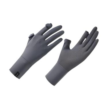 Imagem de Deevoka Luvas de proteção solar para mulheres que dirigem luvas de verão finas luvas solar luvas solares para pescar esportes ao ar livre, Cinza Escuro
