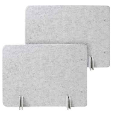 Imagem de KEPYDRMTF Conjunto de painel de privacidade de mesa, divisória de mesa, painéis independentes de redução de ruído, divisória à prova de som com pés de suporte para uso no escritório ou em casa (cinza