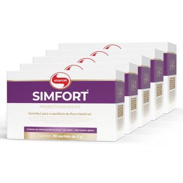 Imagem de Kit 5 Simfort Mix De Probióticos Vitafor 30 Saches De 2g