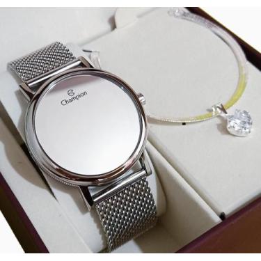 Imagem de Relógio Champion Feminino Prata a Prova D'água Original NF