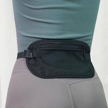 Imagem de Pochete oculta antifurto com bloqueio de cintura para mulheres e homens, cinto de dinheiro para caminhantes e ciclistas