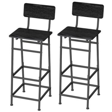 Imagem de NANANARDOSO Pacote com 2 bancos de bar altos, preto