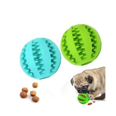 Imagem de 2 Pack Brinquedos para Cães - Dispensador de Comida Morder Limpeza Dentes Pet Vinculação Treinamento Inteligência Bolas Borracha Natural Fáceis Usar e Limpar Filhotes Gatos