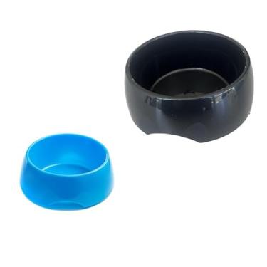 Imagem de Kit Comedouro Pet Anti Formiga 600ml + 1200ml (Azul 600ml e Preto 1200ml)