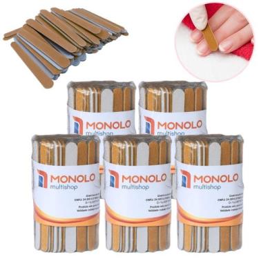 Imagem de 500 Lixas Unha Mini Descartáveis Manicure Pedicure Mimo Profissional A