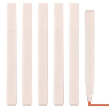 Imagem de PATIKIL Marcador estético, pacote com 6 canetas marcadoras de ponta larga à base de água, quadradas, coloridas, materiais de estudo para escritório, diário, uso doméstico, laranja