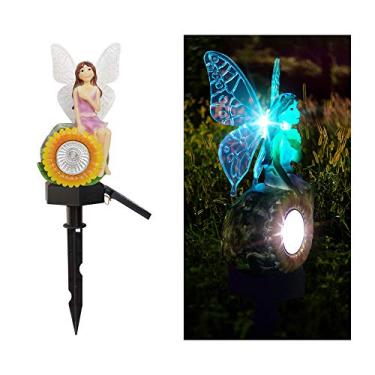 Imagem de Lâmpada de energia solar alimentada por energia solar jardim luz de rua suower flor fada