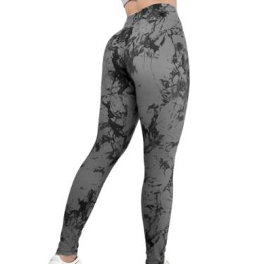 Imagem de Calça Degradê Feminina Legging Tie Dye Academia - MOVEment, Cinza, G