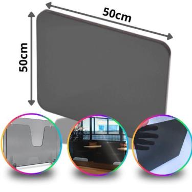 Imagem de Chapa de Acrílico Fumê Esp. 3mm  50x50cm  500x500mm  Placa Transparent