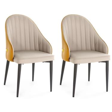 Imagem de Kit 2 Cadeiras De Jantar Estofada Design La Martina - Bege