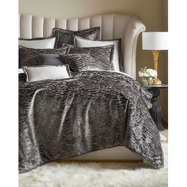 Imagem de Conjunto de edredom de 3 peças cinza safári Thread & Weave com cordão de seda sintética e verso – Disponível nos tamanhos King & Queen