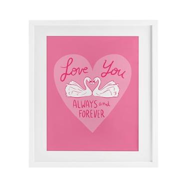 Imagem de Stupell Industries Always & Forever Swans Impressão emoldurada branca sob vidro, design de Juliet Meeks, 21 x 17