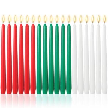 Imagem de MTLEE 36 peças de velas longas afuniladas de 25,4 cm de cores sortidas, bastões a granel, sem fumaça e sem cheiro, vela de parafina com pavio de algodão, vela de jantar para festa de casamento