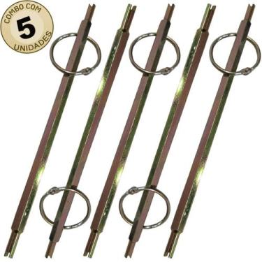 Imagem de Kit 5 Tarrachas Longa Saca Válvula Pneu Sextavada Dois Lados - ROTTA 3