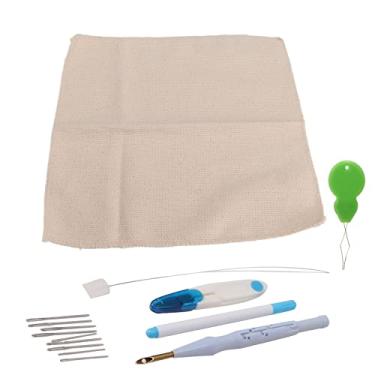 Imagem de Kit de agulha de punção de aço inoxidável com alça ergonômica ferramenta de agulha de punção para bordados, cortinas de roupas, kits de bordado de agulha de punção duráveis