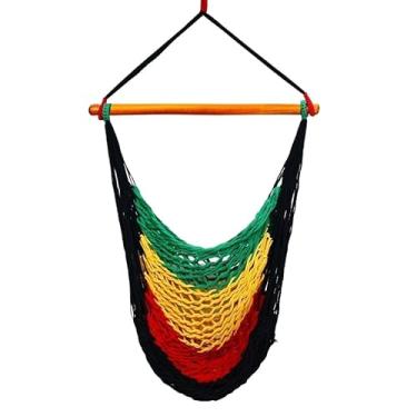 Imagem de Rede Cadeira Balanço Descanso Teto Suspensa Trançada Reforçada(Rastafári)