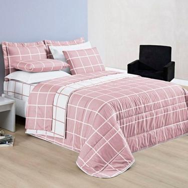 Imagem de Cobre Leito Queen Dustin Micropercal 200 Fios Dupla Face 3 Peças - Rosa