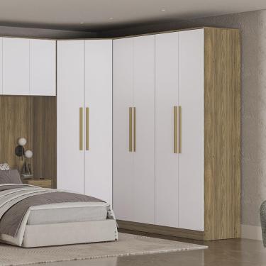 Imagem de Guarda-roupa 2 Portas Kappesberg Adapt Nogueira/branco