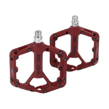 Imagem de Partuto Pedal de bicicleta Nylon Universal Pedal plano de bicicleta sem tiras refletivas vermelho 14 mm Eixos Pedal de bicicleta antiderrapante para BMX MTB 1 par