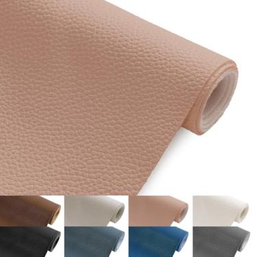 Imagem de Tecido grosso de couro sintético 139,7 cm L de largura 1,15 mm espesso, folhas de couro sintético sintético da The Yard Material de couro sintético macio para estofamento, sofás, poltronas, artesanato