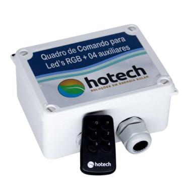 Imagem de Quadro De Comando P/ Led's C/ 4 Auxiliares Hotech C/ Controle e Fonte 