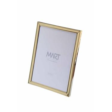 Imagem de Porta Retrato em Metal Vidro 15x20 Dourado Parede Mesa Mart