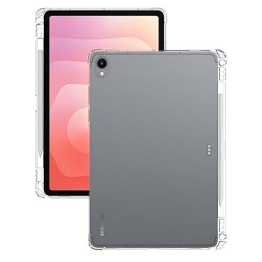 Imagem de Capa para Galaxy Tab S11, capa para tablet KONXISA com orifício para caneta, capa protetora de TPU com antiarranhões, à prova de choque e leve, capa de proteção para tablet, transparente