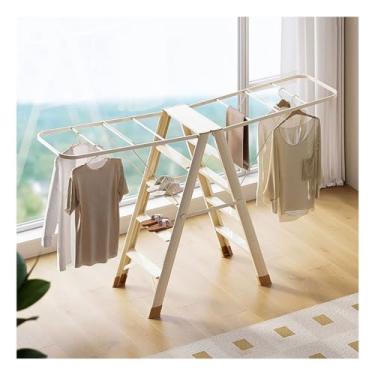 Imagem de Hhsdyl Estendal de Roupa Compacto Dobrável, Estrutura em Aço Inoxidável para Roupa, Estendal Dobrável com Elevada Capacidade de Carga para Uso Interior e Exterior, Secador de Roupa Portátil,C