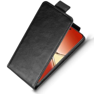 Imagem de LTLMYDAM Capa carteira para Honor Magic 8 Pro/8, capa flip de couro para cima e para baixo, função de suporte para cartão, capa macia, preta, 8 Pro