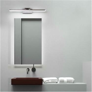 Imagem de WLHAZMWY Lâmpada de parede, lâmpada de parede, 16W 24W Morden antiembaçamento à prova d'água acrílico espelho luz LED lâmpada de banheiro prata café iluminação interna (prata 42 cm, branco quente)