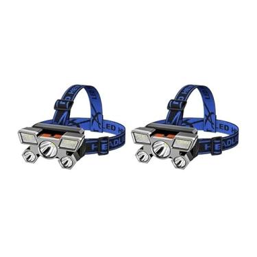 Imagem de Lanterna Cabeça, Lanterna Holofote de Cabeça 5 Led Super Brilhanteà Prova D 'água Usb Recarregável 4 Modos(2 kit)