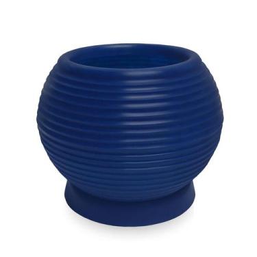 Imagem de Vaso De Planta Decorativo Polietileno 30X40 + Prato Marinho - Foster P